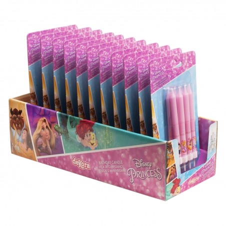 Blister 8 candele a bastoncino principesse 9cm