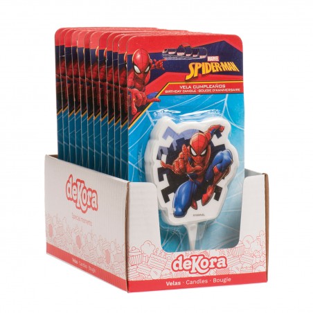 Candelina di compleanno Spiderman Decorazione ideale per feste per bambini