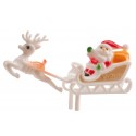 Figura di Babbo Natale con Slitta per Decorazione di Torte Magia Natalizia in Ogni Dolce