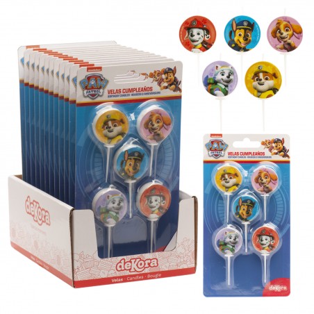 Candele di compleanno paw patrol ø 3cm