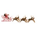 Figura di Babbo Natale su slitta con renne per decorazione di torte natalizie