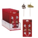 Candele Decorative di Calcio Pack da 6 con Scarpe Dorate e Design Sportivo