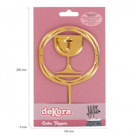 Cake topper calice comunione 16 5x9 9cm