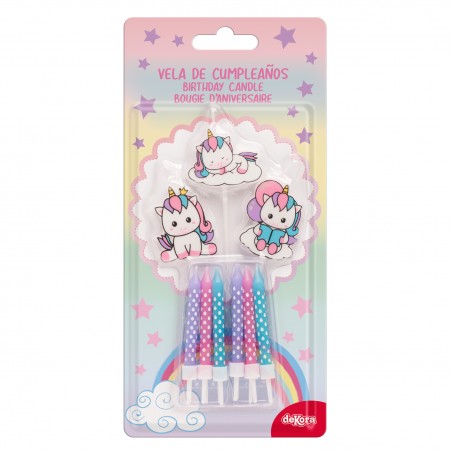 Set di Candele di Compleanno Unicorno Decorazione Magica per Torte