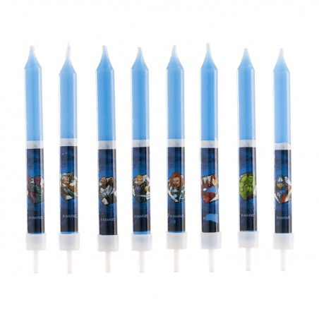 Espositore 12 blister 8 candele stick avengers 9cm