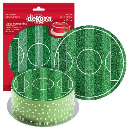 Disco Comestibile senza zucchero per Torte con Design di Campo da Calcio