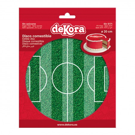 Disco Comestibile senza zucchero per Torte con Design di Campo da Calcio
