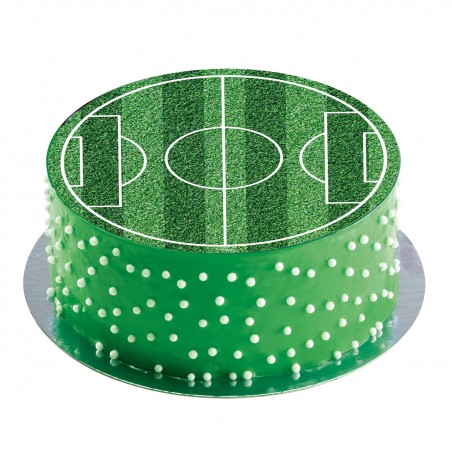 Disco Comestibile senza zucchero per Torte con Design di Campo da Calcio