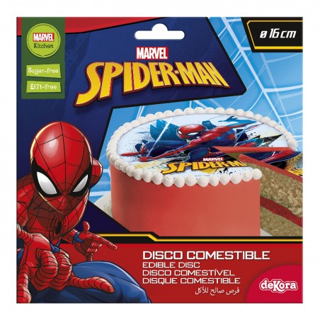 Disco per torta spiderman commestibile 16cm zero azf