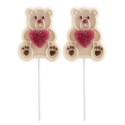 Piruleta cioccolato bianco orsetto con cuore jelly 45 gr