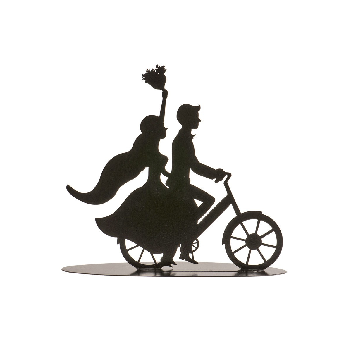 Coppia matrimonio metallo nero bicicletta 18 cm