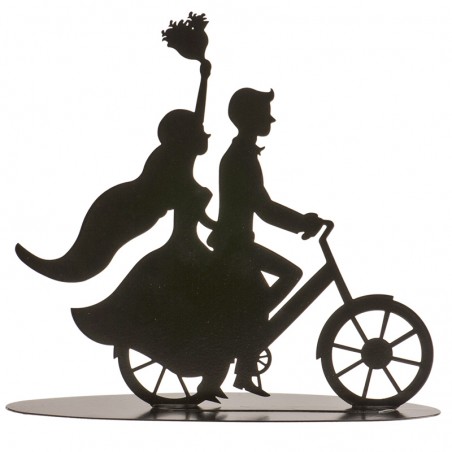 Coppia matrimonio metallo nero bicicletta 18 cm