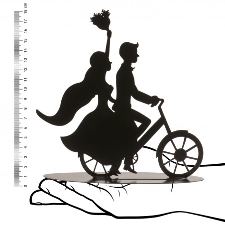 Coppia matrimonio metallo nero bicicletta 18 cm