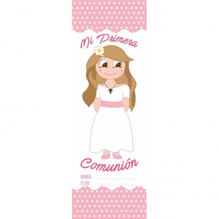 Segnalibro bambina comunione con lecca-lecca