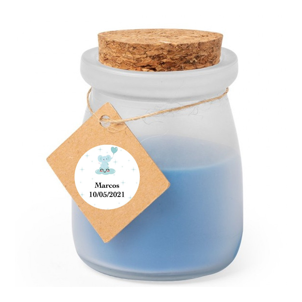 Candelina battesimale aromatica personalizzata bambino