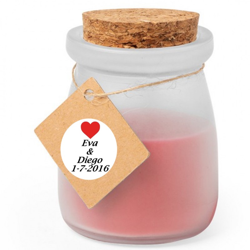 Candela aromatica personalizzata matrimonio