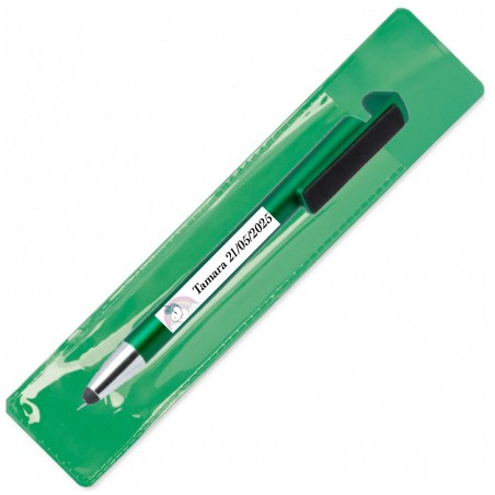 Penna portacellulare personalizzata in custodia verde