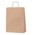 Borsa grande in carta kraft marrone con manico a riccio