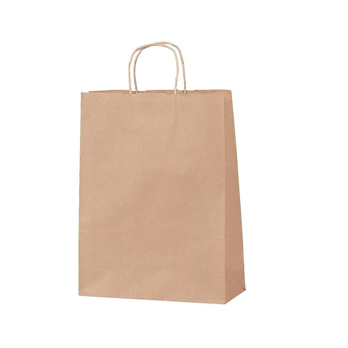 Borsa grande in carta kraft marrone con manico a riccio