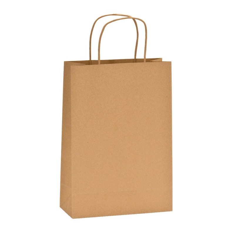 Borsa in carta kraft con manici arricciati