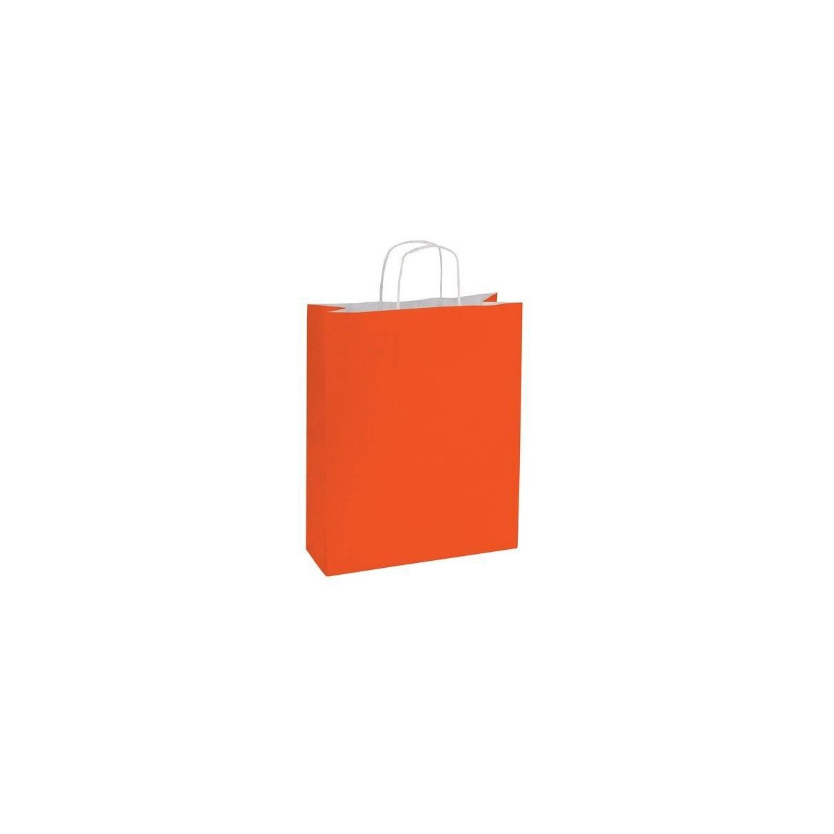 Borsa kraft arancione corallo con manico riccio