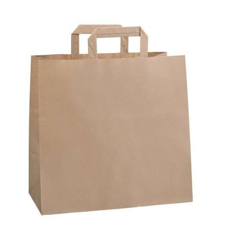 Borsa kraft con manico piatto