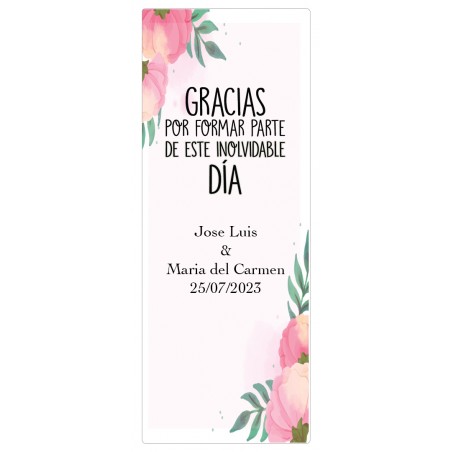 Adesivo personalizzato per matrimonio con fiori