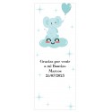 Adesivo personalizzato con frase, data e nome per il battesimo o il baby shower di un bambino