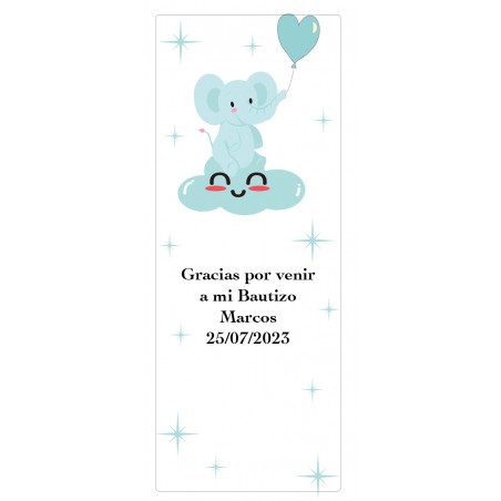 Adesivo personalizzato con frase, data e nome per il battesimo o il baby shower di un bambino