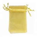 Bracciale da ragazza in sacchetto di organza dorato personalizzato per la comunione