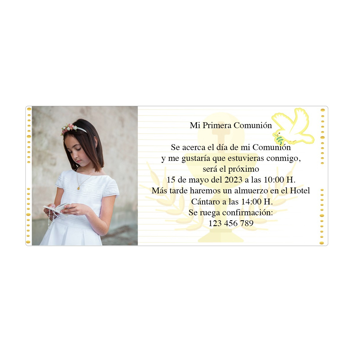 Invito comunione con foto