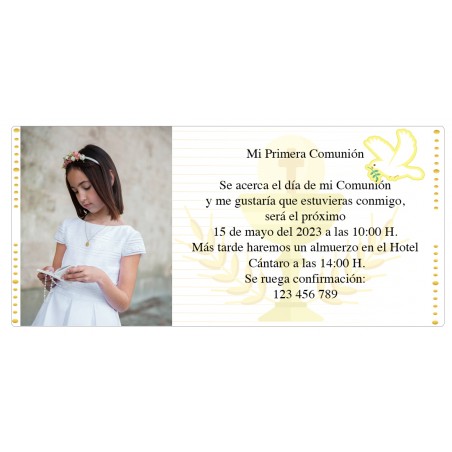 Invito comunione con foto