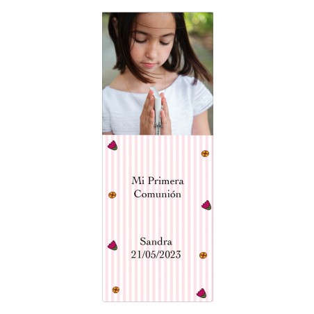 Adesivo personalizzato per la comunione della bambina con foto
