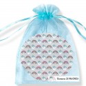Specchio unicorno in borsa di organza personalizzata per gli invitati