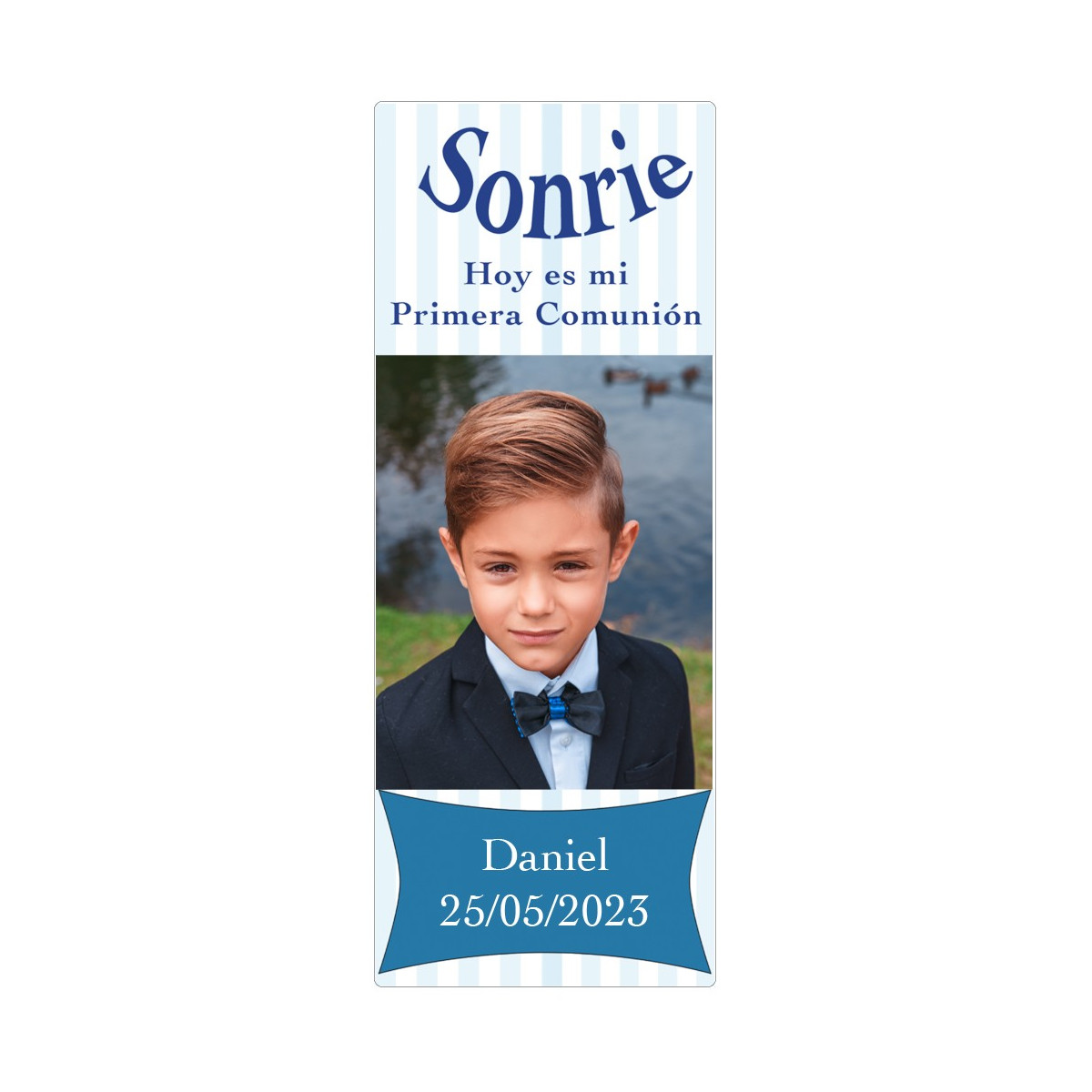 Adesivo comunione bambino personalizzato con foto