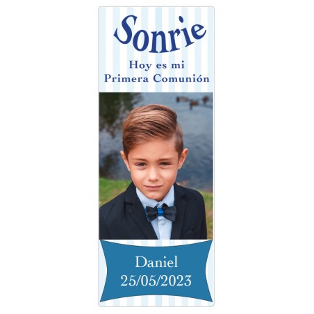 Adesivo comunione bambino personalizzato con foto