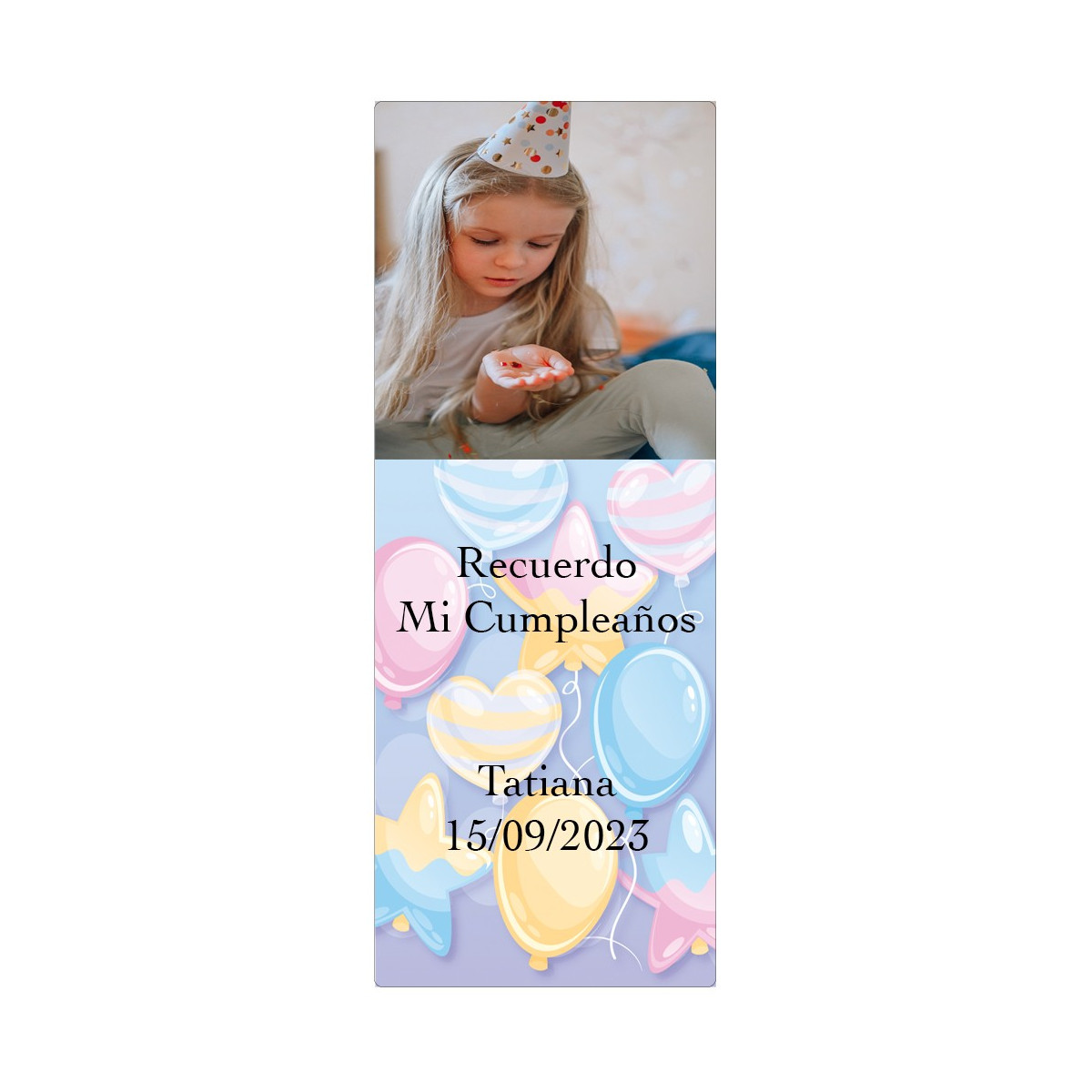 Adesivo fotografico personalizzato per compleanno