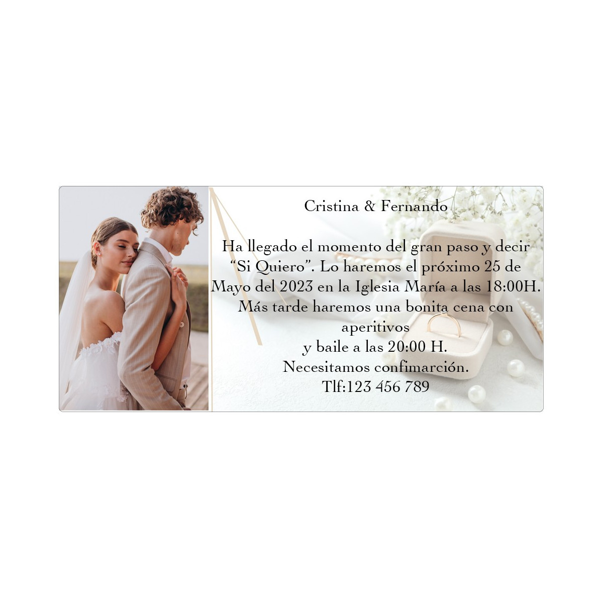 Inviti di matrimonio con foto degli sposi personalizzati
