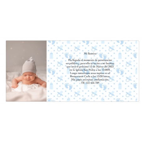 Inviti personalizzati per il battesimo con la foto del bambino