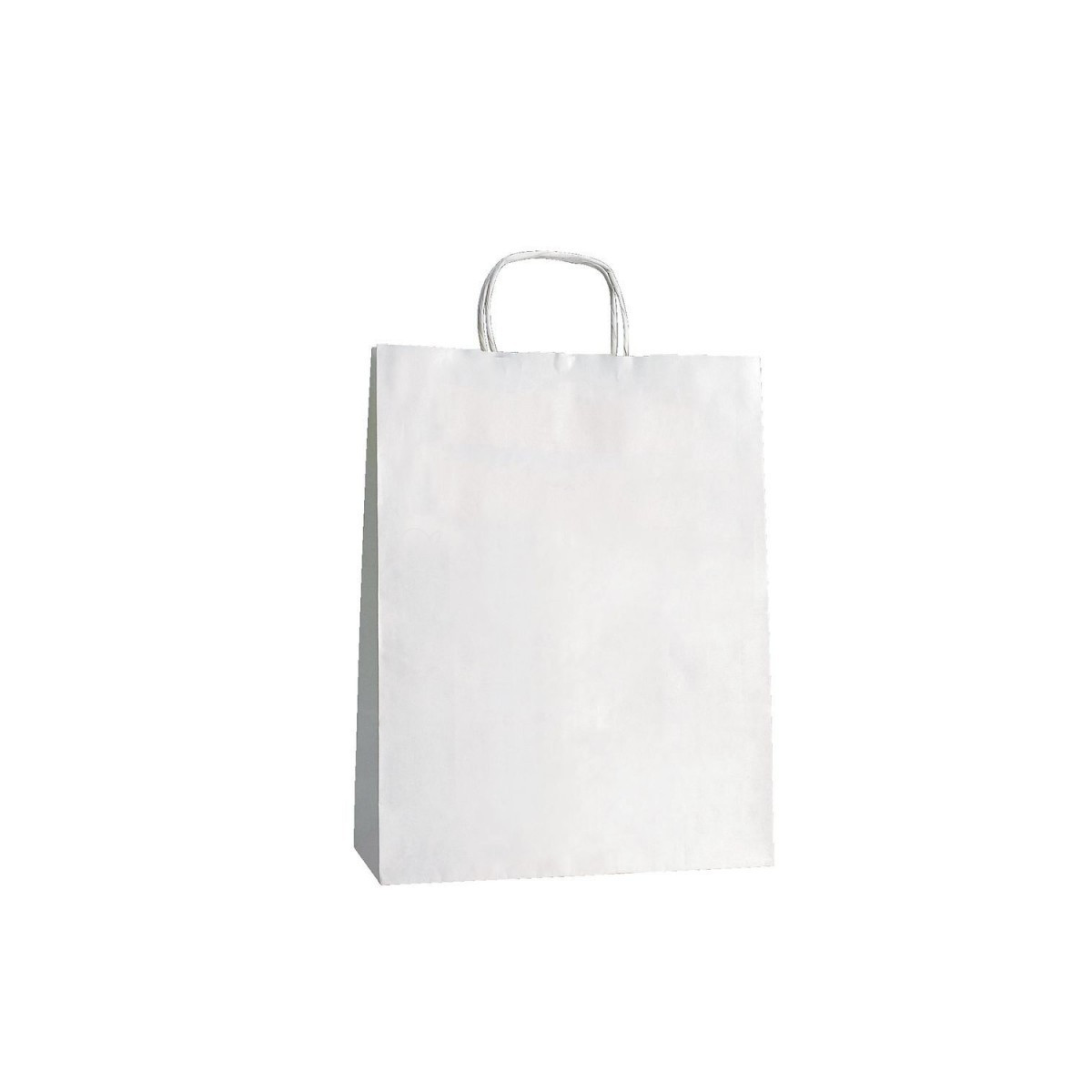 Borsa kraft bianca con manico arricciato