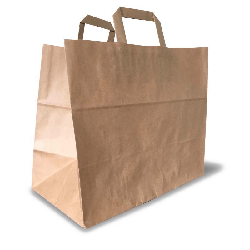 Sacchetti di carta da asporto semplici Kraft Sacchetti di carta da asporto semplici Kraft