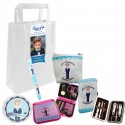 Set manicure comunione scatola da cucito borsetta specchio con adesivo e penna in sacchetto kraft personalizzato con foto