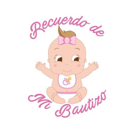 Adesivo battesimo bambina fondo bianco 5 x 5 cm