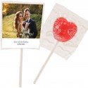 Lecca lecca personalizzati con foto e testo per matrimoni, battesimi, comunioni, compleanni e aziende.