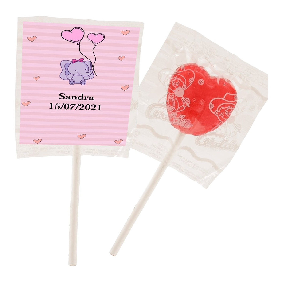 Piruleta personalizzata per battesimo bambina