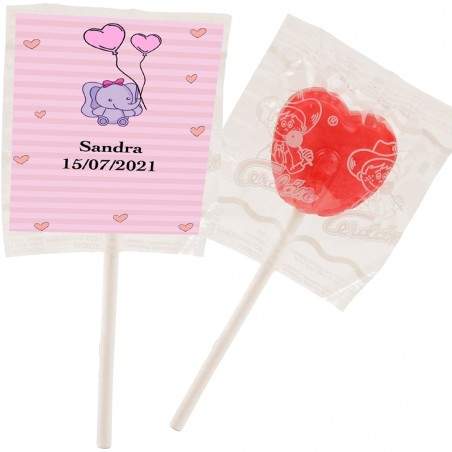 Piruleta personalizzata per battesimo bambina