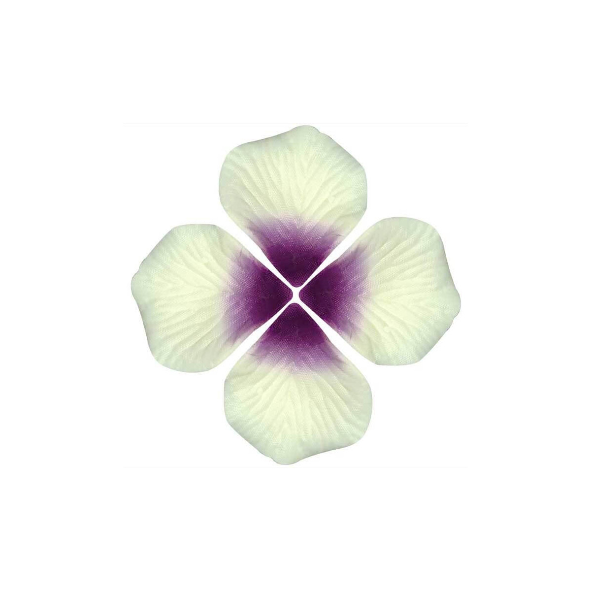 Petali di rosa artificiali bianchi e viola per la decorazione di eventi
