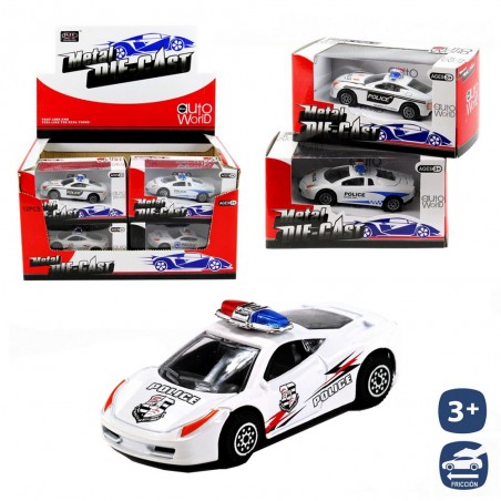 Auto della polizia metallo autoworld 3 m 9 cm