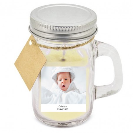Candela Aromatica Personalizzata Con Foto E Testo Per...