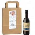 Vino personalizzato con foto e testo per il battesimo di un bambino